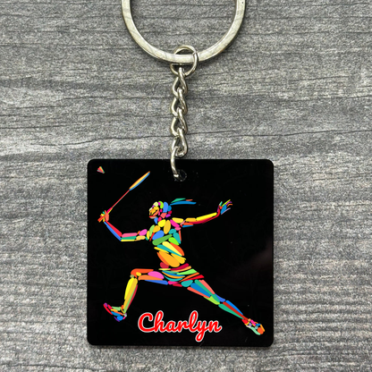 Acrylic Sports Keychain - Badminton