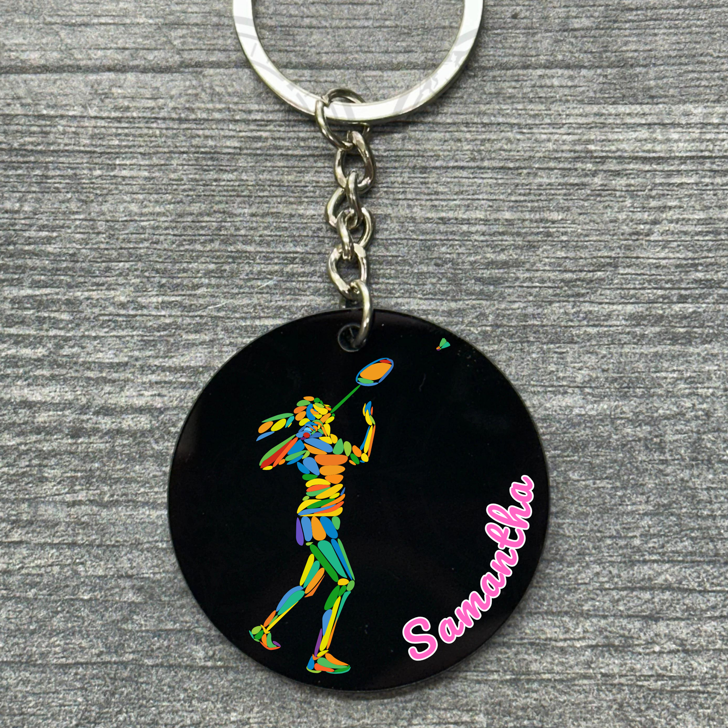 Acrylic Sports Keychain - Badminton