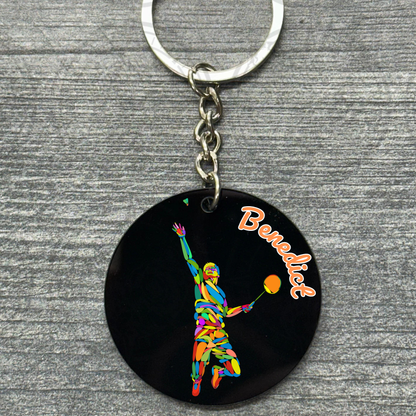 Acrylic Sports Keychain - Badminton