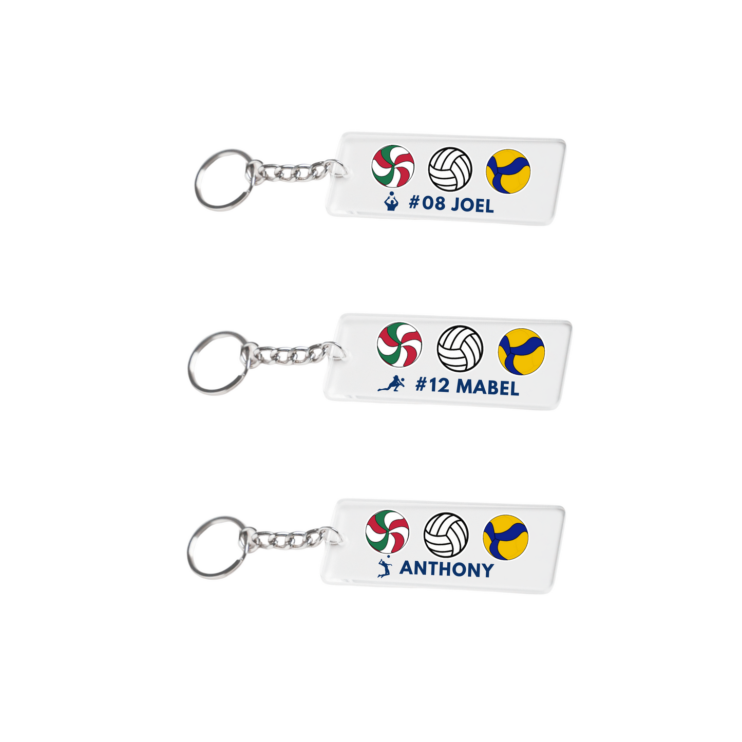 Acrylic Sports Keychain - Volleyball (I Love Volleyball)