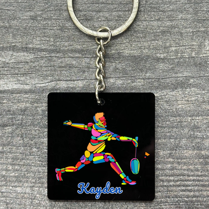 Acrylic Sports Keychain - Badminton