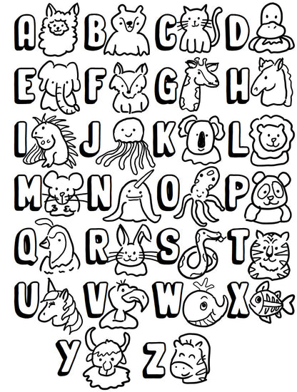 Acrylic ABC Animals Colouring Board