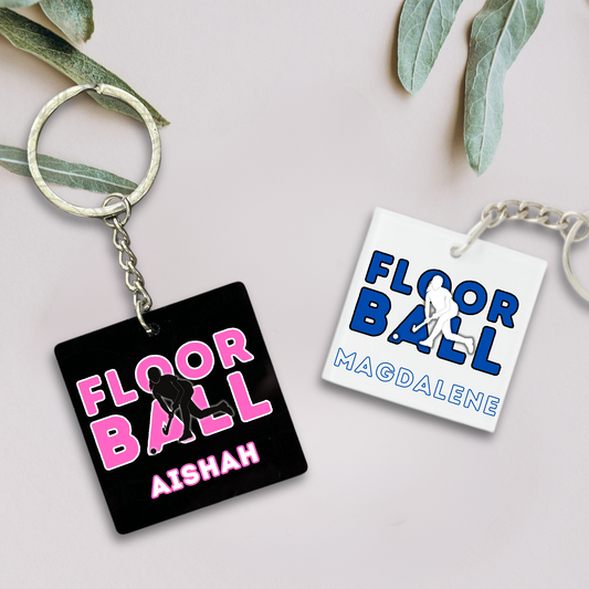 Acrylic Sports Keychain - Floorball