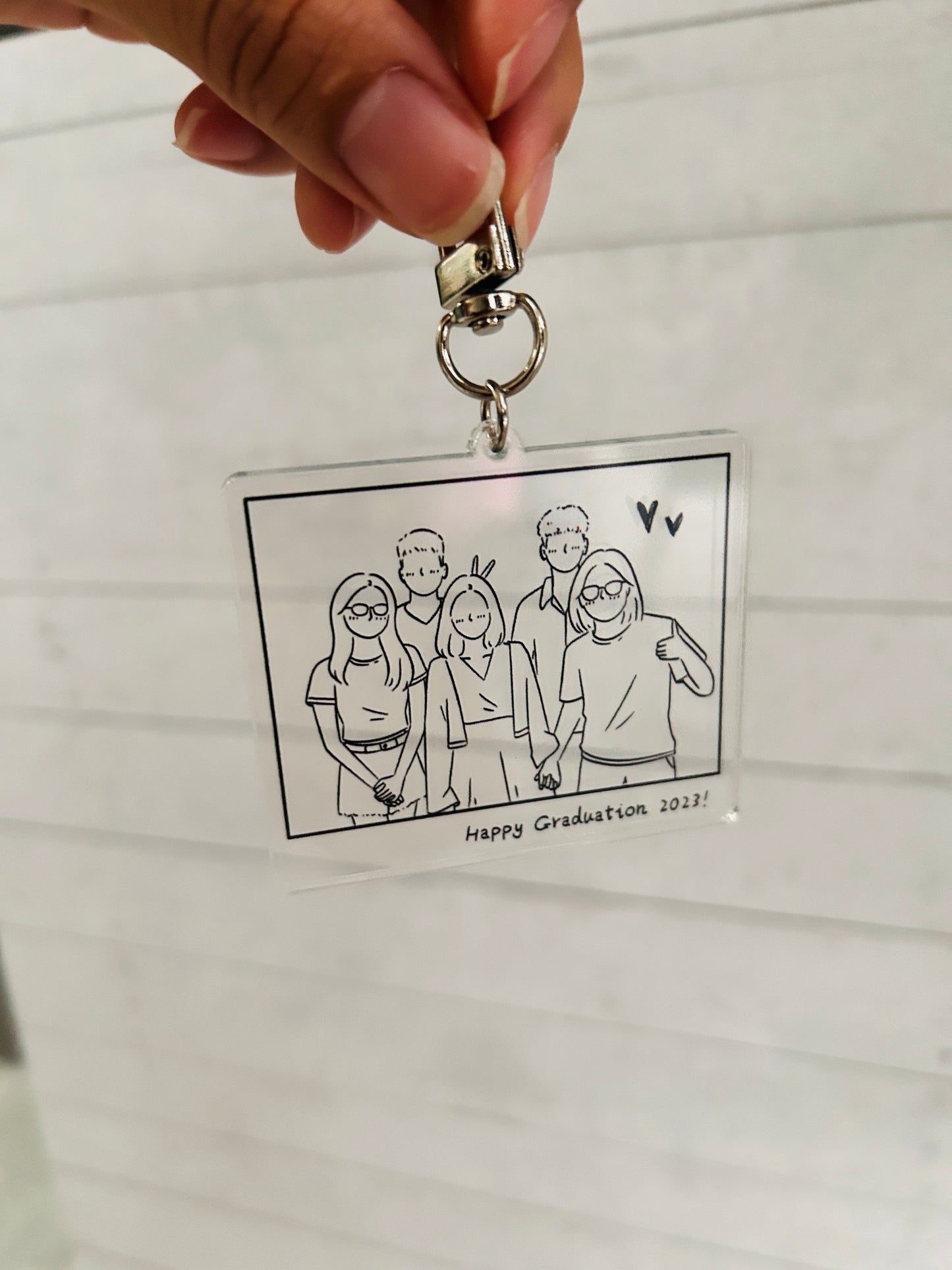 Portrait Keychain (B&W sketch)