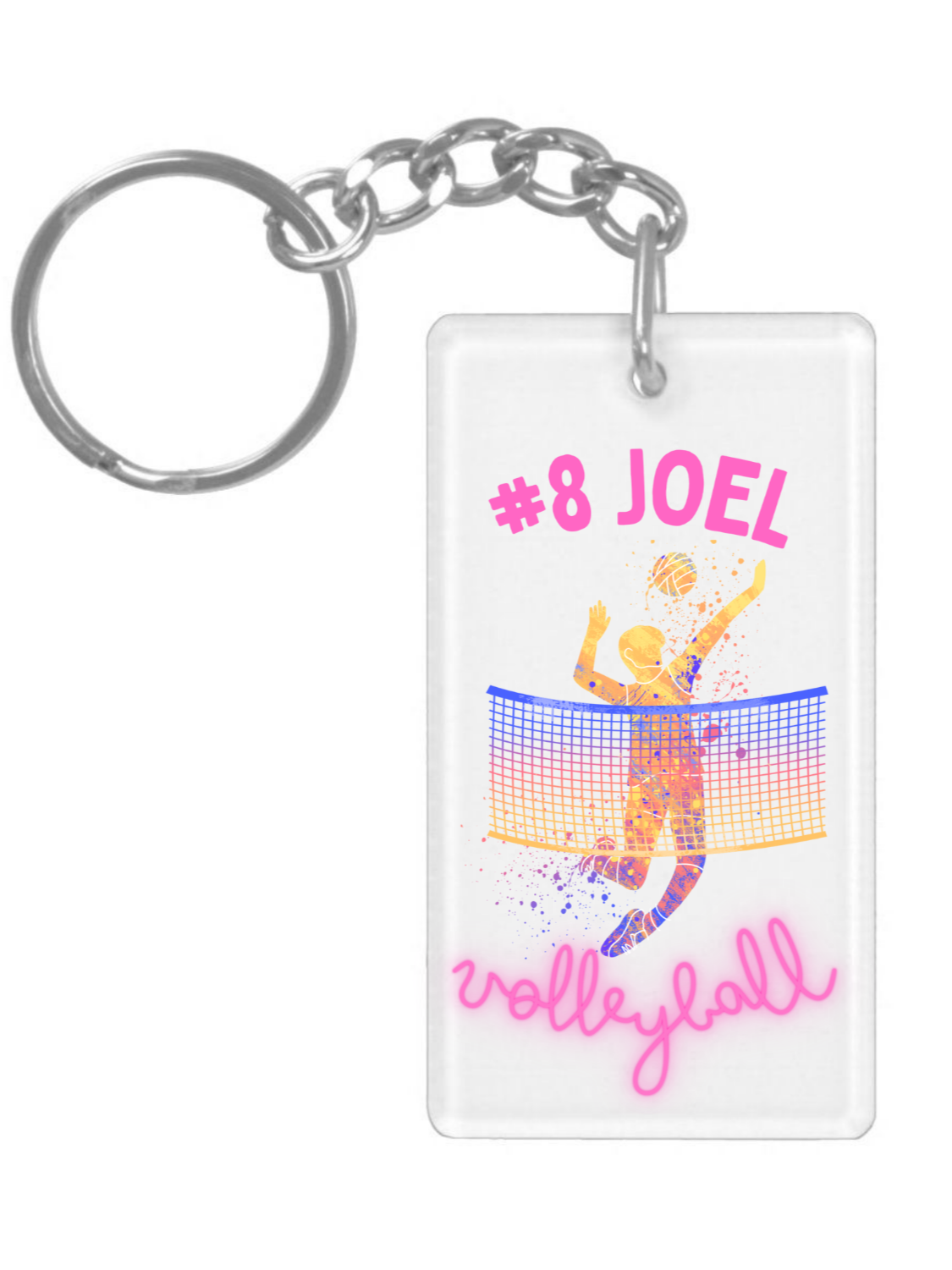 Acrylic Sports Keychain - Volleyball (Dig & Spike)