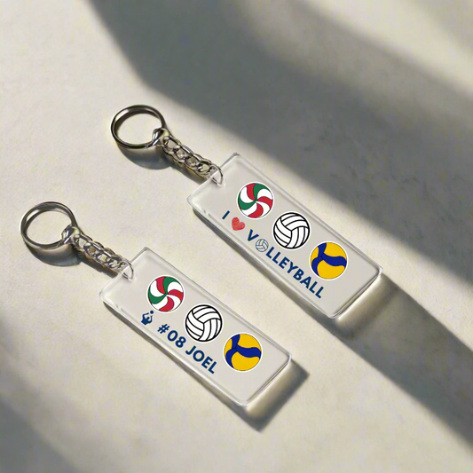 Acrylic Sports Keychain - Volleyball (I Love Volleyball)